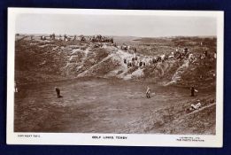 James Braid and Harry Vardon golfing postcard - titled "Golf Links Tenby" featuring both Open Golf