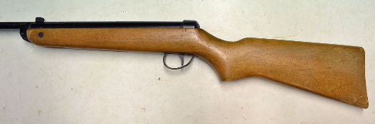 BSA Meteor .22 air rifle with wooden stock and BSA stamped to breech^ no model number^ slight wear