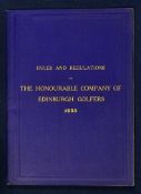 1935 Honourable Company of Edinburgh Golfers - Rules and Regulations with Alphabetical List of