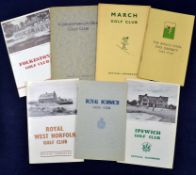 7x East of England golf club handbooks from the 1930s onwards by Robert HK Browning^ Tom Scott et al