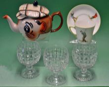 Interesting collection of golfing ceramics^ and glassware to include Vic Wade & Sons Golf Series cup