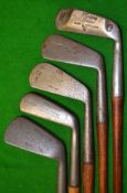 Half set of 4x golfing irons and a putter (5) to incl Anderson "Arrow" iron^ Winton mid iron^ Gibson