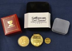 Gulf Stream Loch Lomond World Golf Invitation golf plated money clip and pin badge plus 1995 Mission