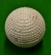 Original c1900  unused fine line mesh pattern rubber core golf ball - retaining 95% white paint