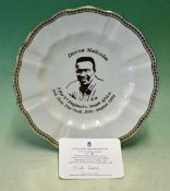 Devon Malcolm England Cricket Commemorative plate - Royal Crown Derby bone china and gilt plate