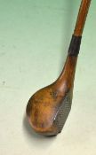 An unusual Geo Duncan'Cuirass' stained dogwood cleek with integral central face/sole insert^