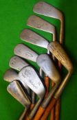 10x assorted irons to incl Ayres driving iron^ R Simpson Carnoustie jigger^ Spalding Tongue Bran d