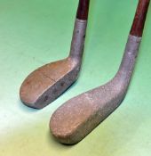 2x interesting alloy mallet head putters to incl Huntley style rolled sole small mallet  head with