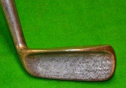 William Gibson Kinghorn patent'Princeps' top weighted straight faced bent neck putter showing the