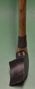 Dutch Chloe iron club c19th - fitted with  an tapered hexagonal shaft - full length grip (perished)