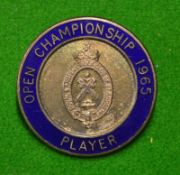 Rare 1965 Open Golf Championship Players enamel badge - issued to contestants only - won by Peter