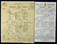 1963 England International cricket signed scorecards including v West Indies 3rd Test match with