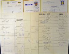 Collection of 1995 onwards Durham CCC signed team sheets featuring players such as Boon^