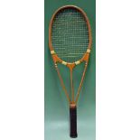 Good Hazells Streamline Green Star wooden tennis racket the racket made famous by Bunny Austin.