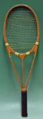 Good Hazells Streamline Green Star wooden tennis racket the racket made famous by Bunny Austin.