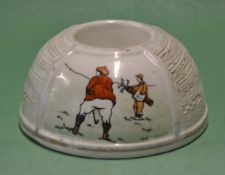 Large and heavy Staffordshire Souvenir crested ware matchstick holder and striker decorated with