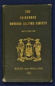 Scarce 1911 The Edinburgh Burgess Golfing Society - in the original green and gilt decorative