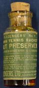 Early Slazengers No. 1 Lawn Tennis Racket Gut Preserver bottle^ measuring 8cm^ contents  solidified