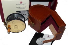 REEL: Hardy Limited Edition No.221 brass faced Perfect wide drum alloy fly reel in unused condition,