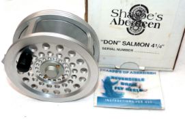 REEL: Sharpe's of Aberdeen The Don 4.25" diameter high tech salmon fly reel, reversible rear disc