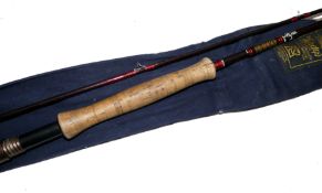 ROD: Hardy Graphite Deluxe 9'3", 2 piece trout fly rod, line rated 7/8, burgundy blank, lined butt