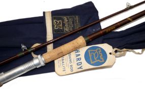ROD: Hardy Fibalite Spinning No.1, 10' 2 piece rod, brown blank, rewhipped green low bridge