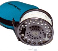 REEL: Lamson USA Velocity V1.5 high tech alloy trout fly reel, 3" diameter, wide drum, blue grey