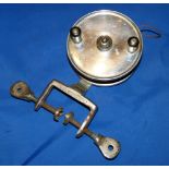 REEL: Rare Hardy The Natal Surf Reel with nickel plated gunwale twin screw clamp fitting, 4.5"