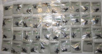 HOOKS: (400) Collection of 40 packs of Rapier by Partridge black salmon hooks, 10 per packet, size 6