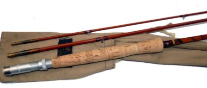 ROD: JS Sharpe The Aberdeen 10' 3 piece impregnated cane trout fly rod, red agate butt/tip guides,