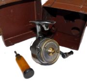 REEL: Illingworth No.4 Mk2 Salmon Reel, Patent 1913, individual No.326, LHW, manual line pick up,