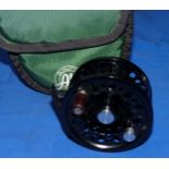 REEL: Abel USA Super 5 high tech alloy fly reel, No. S2742, black anodised finish, 3.25" diameter,