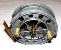 REEL: Early Allcock Aerial 4.5" alloy trotting reel, model 7950/T3, 8 large holes to front plate,
