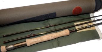 ROD: Hardy Sirrus 10' 3 piece carbon trout fly rod, line rate 8, brown blank, burgundy whipped snake