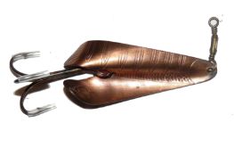 LURE: Allcock Geens Patent Combination spoon lure, 3.25" body length, copper finish with scale