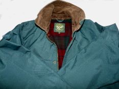JACKET: An Aigle waterproof sporting jacket, size medium, brown cord collar, measures 52" around