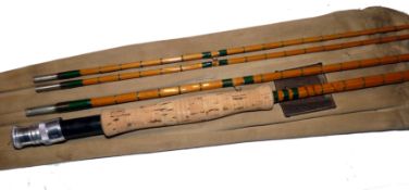 ROD: Hardy LRH Dry Fly Rod 8'9" 3 piece with correct spare tip Palakona, No.E80452, agate butt/tip