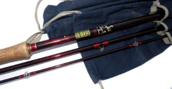 ROD: Hardy Graphite Salmon Fly Deluxe 15'4" 3 piece rod, burgundy finish, line rate 10, 26" cork