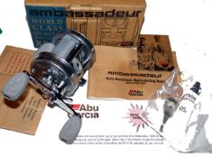 REEL: Abu Ambassadeur 5600 AB multiplier reel in new condition, chrome finish, domed end plates,