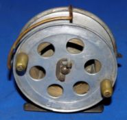 REEL: Rare Hardy The Sea Farne Ventilated Model alloy reel, 1902-3 only, 4.5" diameter alloy drum, 6