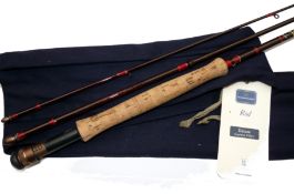 ROD: Hardy Graphite Still water 12' 3 piece trout fly rod, line rate 6/7, burgundy blank, red