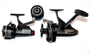 REELS: (2) Pair of classic Abu Sweden Cardinal spinning reels, a 54 model, foot stamp 790502,