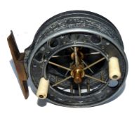 REEL: Allcock's Aerial 6 spoke alloy centre pin reel with double ventilated front plate, 3.5"