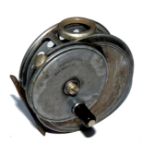 REEL: Hardy St George Multiplier reel, 3 3/8" diameter, black handle on external geared casing