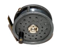 REEL: Henry Monk of Chester by Dingley 3" St. George pattern alloy trout fly reel, black handle, 3