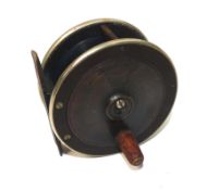 REEL: The Fly Fishers SEJ Winch 2.75" diameter, ebonite/brass trout fly reel, details stamped to