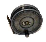 REEL: Hardy Uniqua 3 1/8" alloy trout fly reel, Dup Mk2 check, black handle, telephone drum latch,