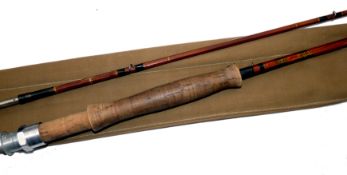 ROD: Chubb's of Edgeware Supplied Marvel Rod Co., 8'6" 2 piece split cane trout fly rod, dark