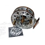 REEL: Chris Lythe Centrepin England "The Eclipse" 4" double ventilated Aerial pattern reel, 12 large