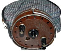REEL: Milward by JW Young Floatcraft 4" alloy Centrepin reel, factory brown bobble finish, twin